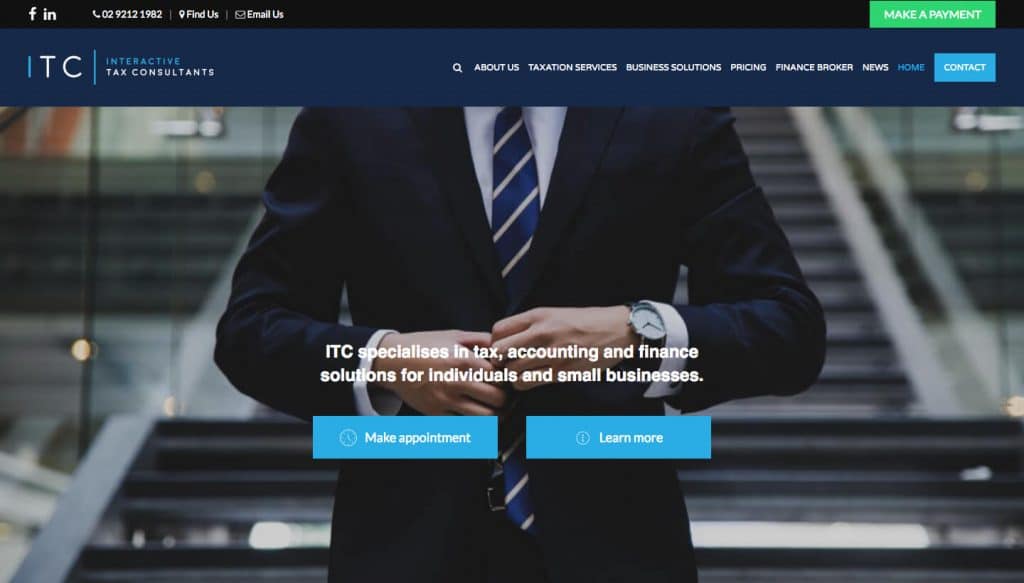 ITC Interactive Tax Consultants accountant website Sydney